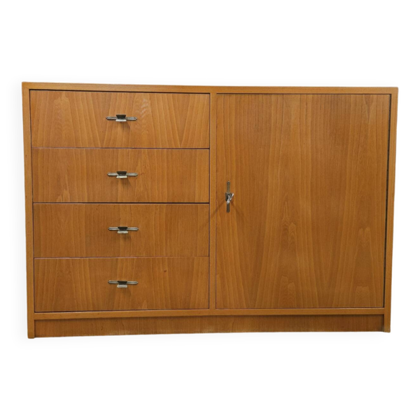 Meuble 4 tiroirs 1 porte année 1960 vintage