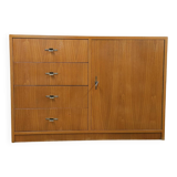 Vintage 1960s 4-drawer, 1-door cabinet