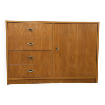 Vintage 1960s furniture with 4 drawers and 1 door.