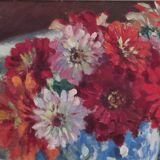 Oil Table bouquet of flowers