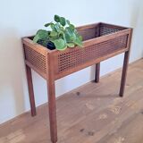 Wood and cane planter