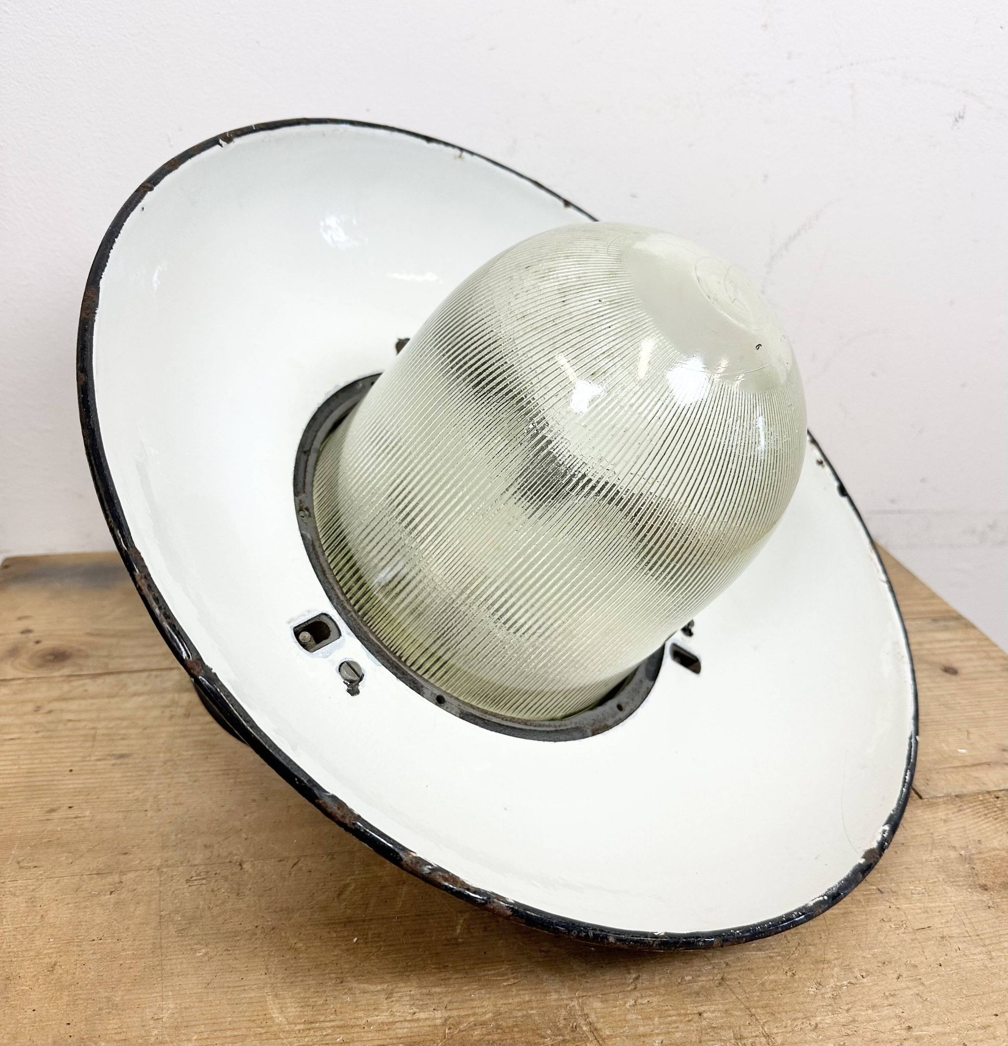 Industrial Blue Enamel Factory Pendant Lamp in Cast Iron from Zaos, 1960s