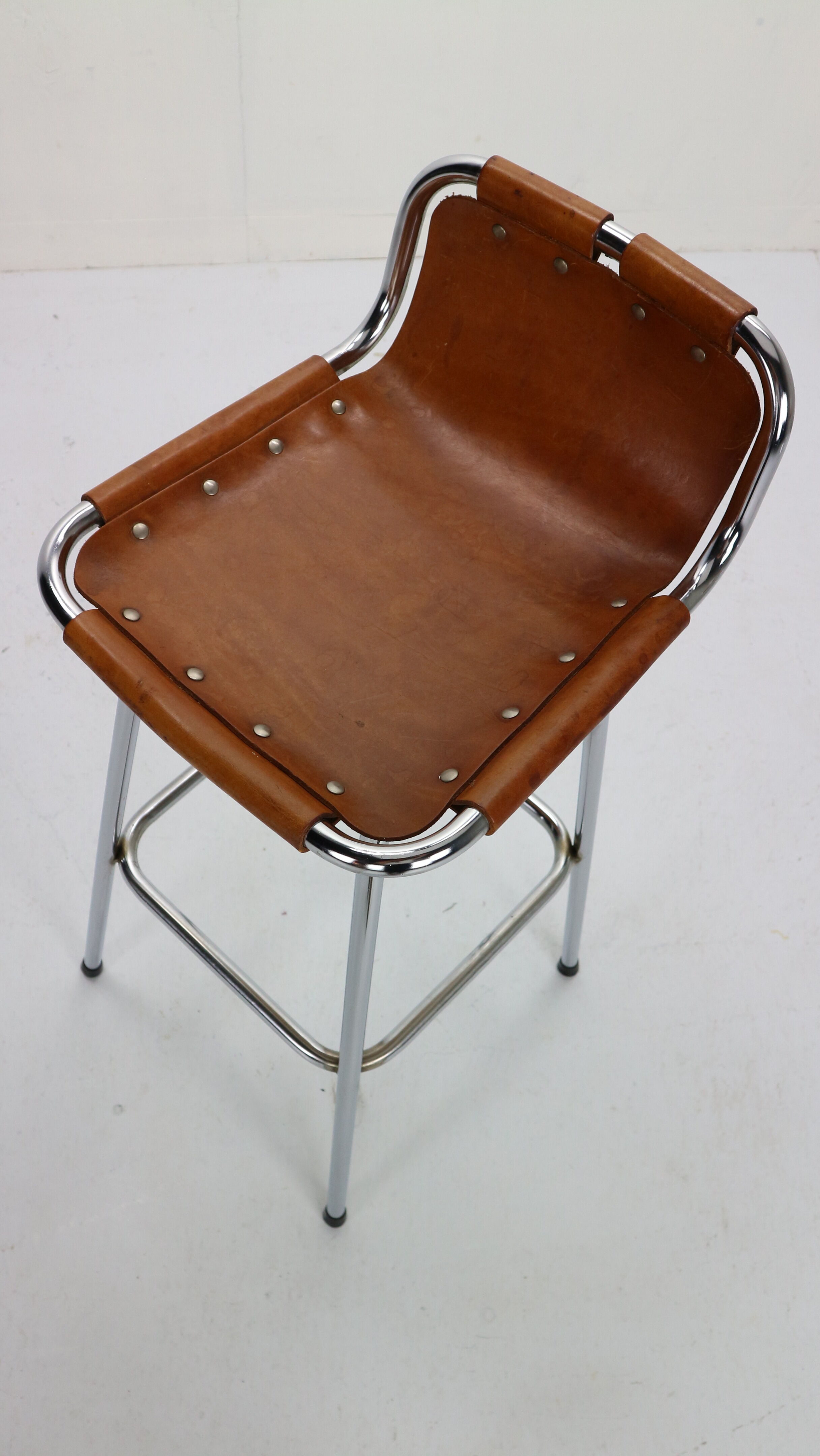 Set of 4 leather barstools