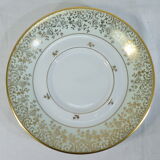 Green and gilded LIMOGES porcelain cup and cup lunch