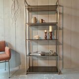 Stainless steel and smoked glass shelf