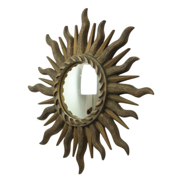 Miroir Butler Sunburst des années 60, boule miroir en verre et résine, 43 cm