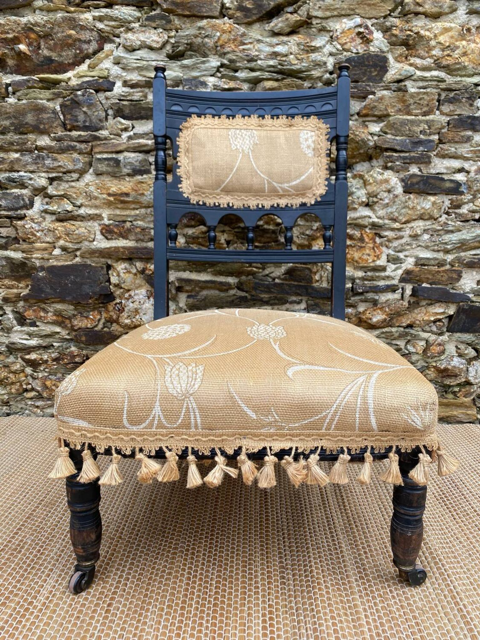 Victorian style nurse's chair, late 19th century fireside chair