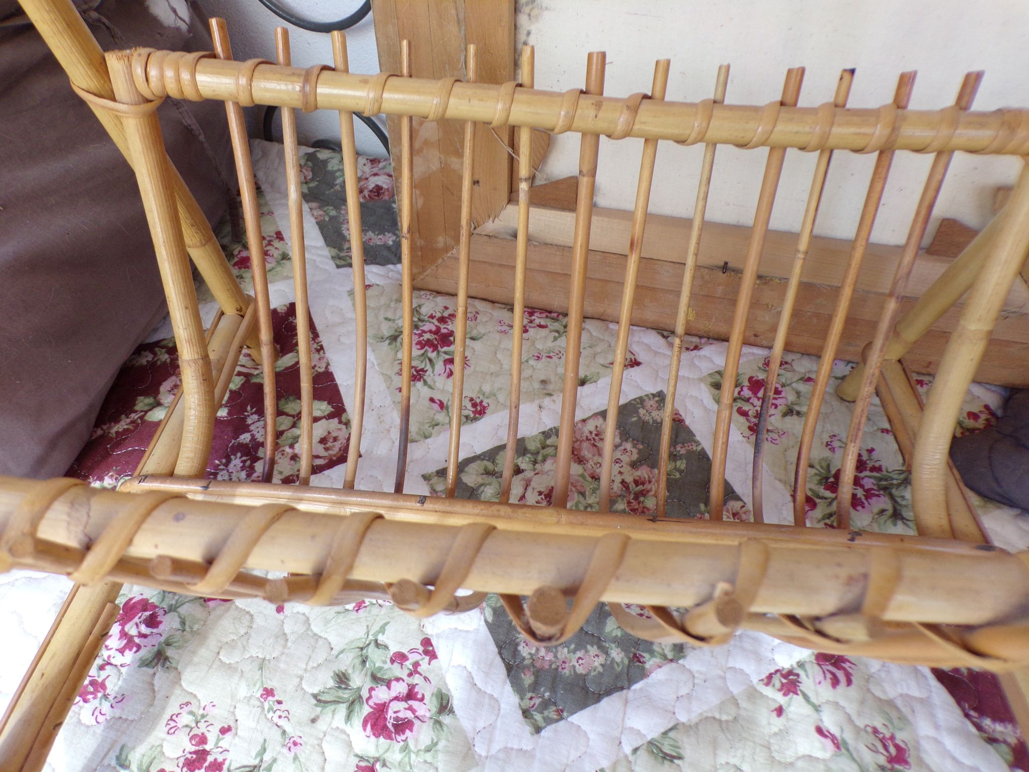Rattan magazine holder