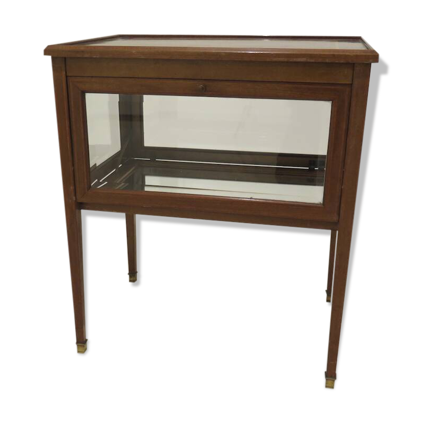 Marquetry table with display case