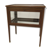 Marquetry table with display case