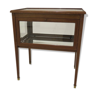 Marquetry table with display case