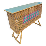 Vintage rattan bamboo bar