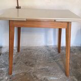 Kitchen table 1960's with extensions, formica and base wood compass