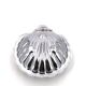 Silver-plated metal and glass shell-shaped butter dish with its knife.