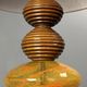 Midcentury wood turned adjustable table lamp with glass sphere, 1970s