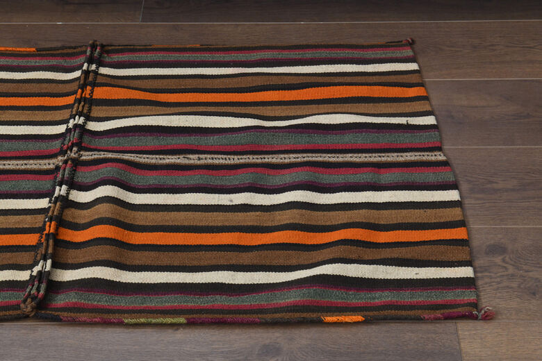 Vintage bath mat - Striped kilim
