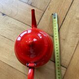Red enamel teapot