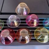 Old multicolored glass dish