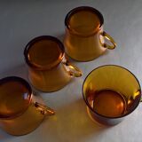 Set of four amber Duralex cups