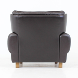 Armchair brown leather of Výber Republic Czech 1970 s