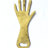Brass hand bottle opener