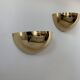Pair of vintage half moon wall lights, brass, France 1970