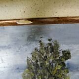 Old oil framed on panel