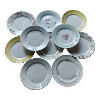 Mismatched vintage dinner plates