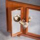 Vintage Freestanding Teak Mirror with Lamp, 1960s