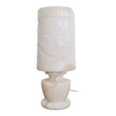Old lamp in alabaster in white color
