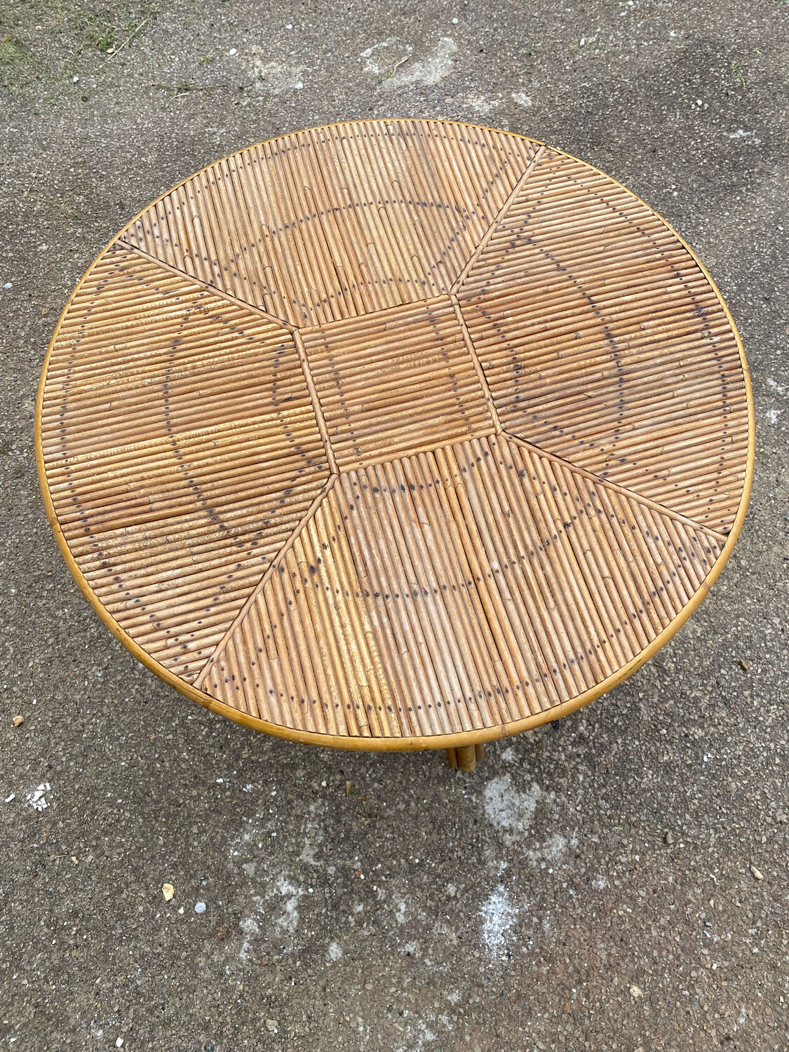 Vintage rattan table