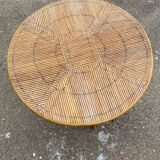 Table en rotin vintage