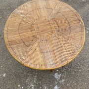 Table en rotin vintage