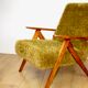 Vintage armchair B-310 VAR vintage khaki / olive long hair Rudy Lis