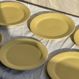 Set of 6 modern yellow dessert plates D19