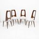 Set of Four Mid-Century Italian Walnut Dining Chairs by Vittorio Dassi, 50'