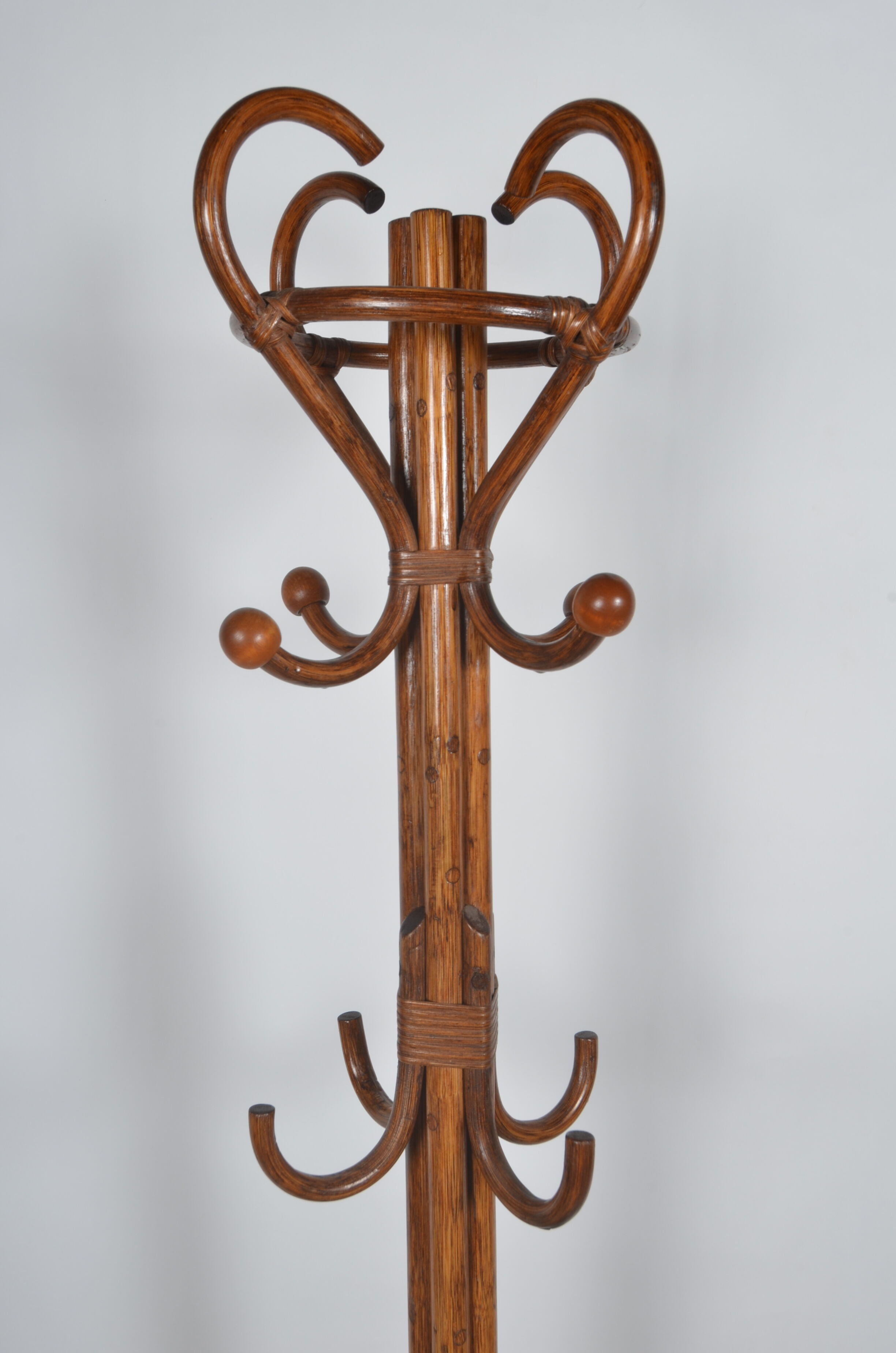Rattan coat rack