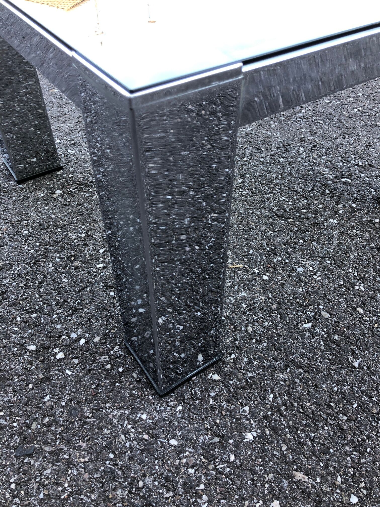 Chrome coffee table and smoked glass 70