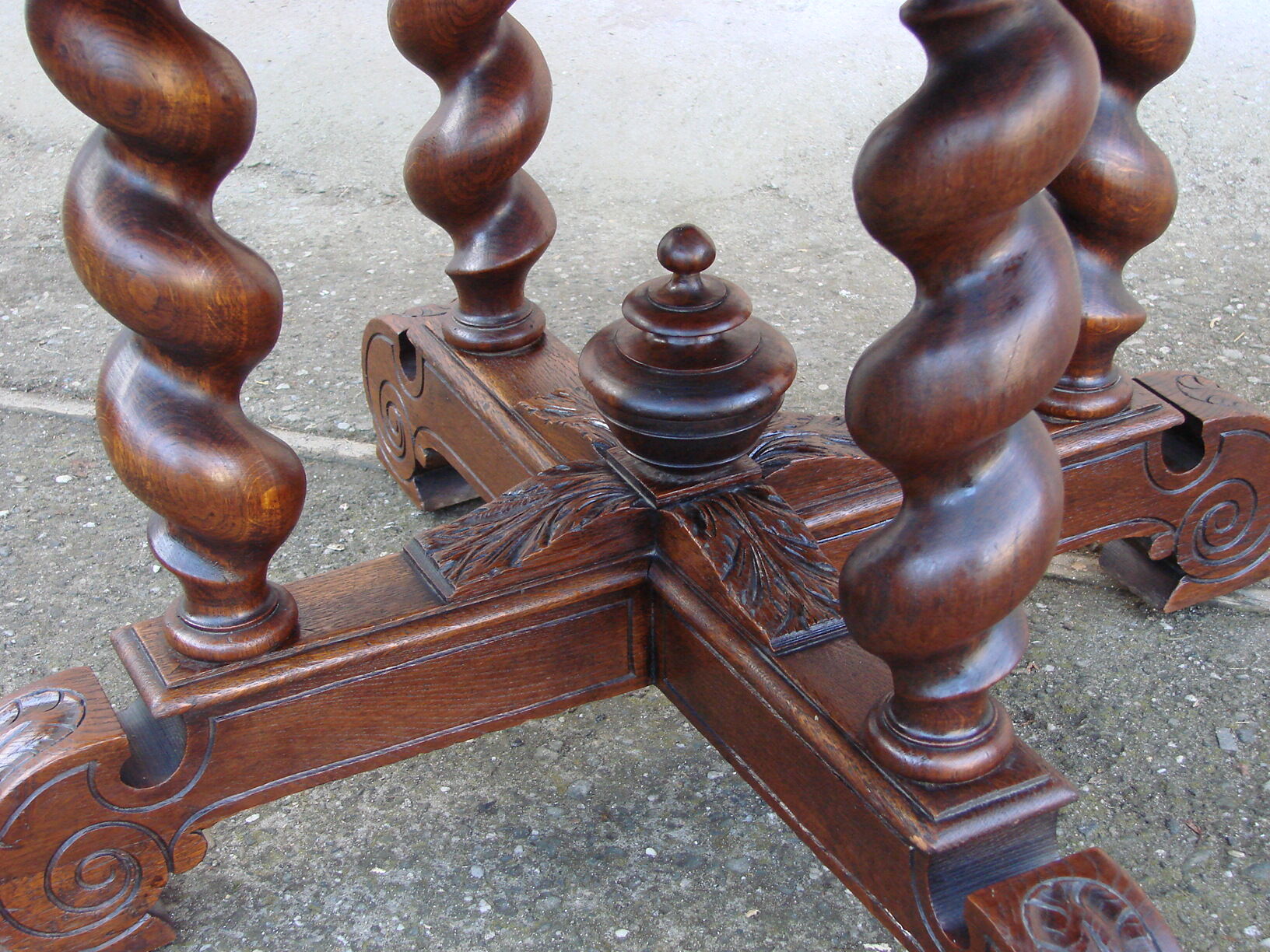 Oak table from 19th century .