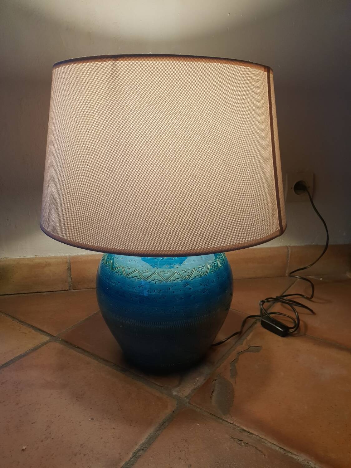 Ceramic lamp by Aldo Bondi Italy 1970