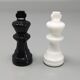 1970s Gorgeous Black and White Chess Set in Volterra Alabaster Handmade.  Made in Italy