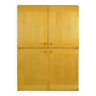 Armoire italienne vintage du xxe siècle en bois de hêtre par ibisco, 1970