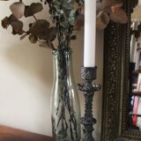 Grey cherub church torch candlestick