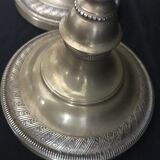 Pair of candlesticks, art nouveau, golden bronze