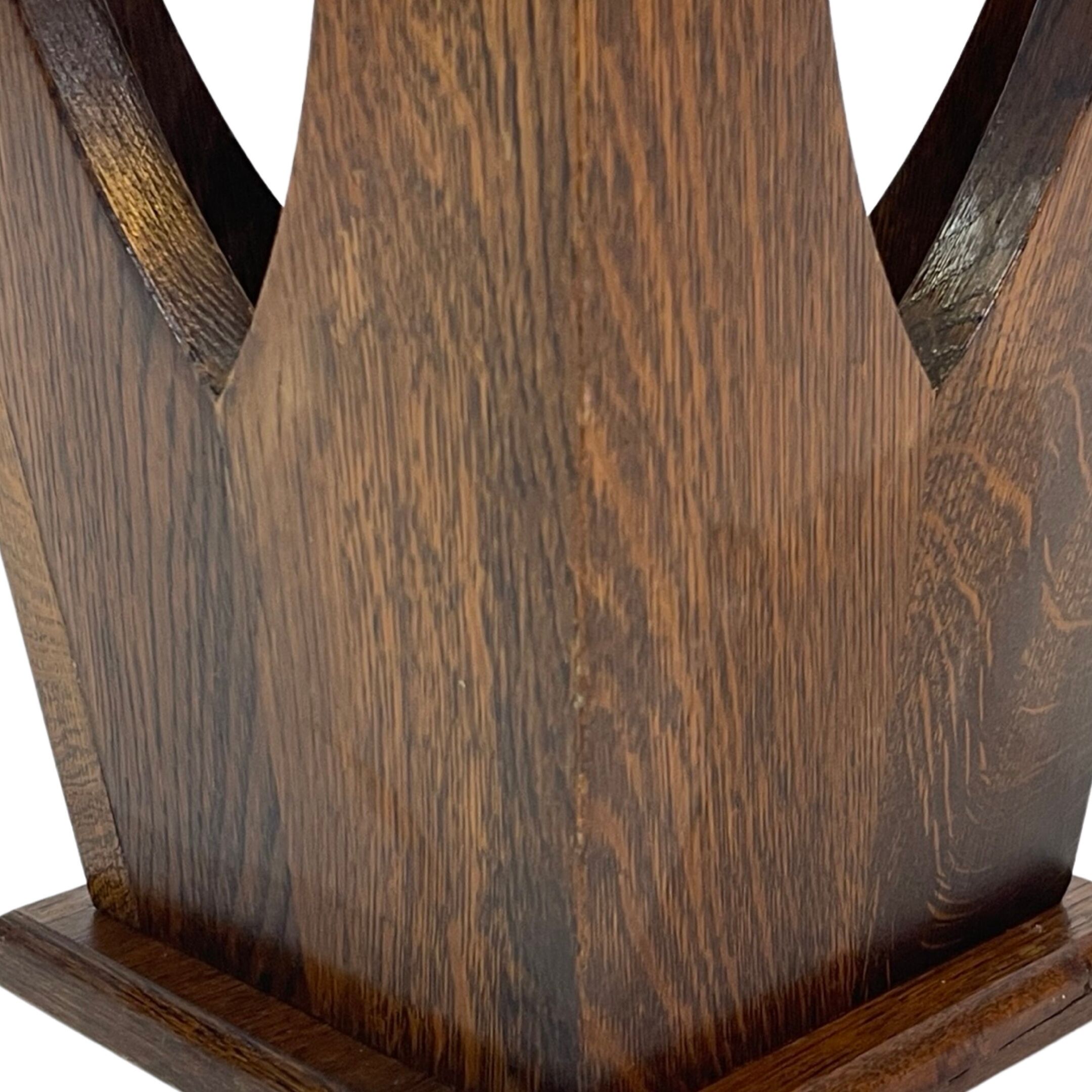 Brutalist design umbrella stand holder 60's wood