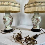 Pair of vintage porcelain lamps