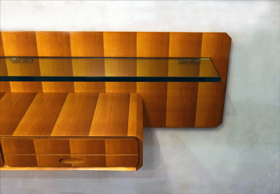 Suspended console in wood by La Permanente Mobili Cantù, 1950s