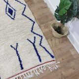 Azilal Vintage Rug 276x180 cm - Blue Geometric Patterns