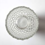 Mid-Century Clear Pressed Glass Vase by Jan Schmid, Rosice / 1961