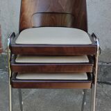 Series of 6 stackable chairs Baumann model Manhattan